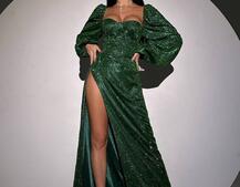 Сяючий комплект: корсет  + спідниця  максі з драпіруванням | PUSHKA SHOP