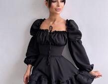 Сукня з воланами та шнурівкою  по спинці Сукня з воланами та шнурівкою  по спинці | PUSHKA SHOP