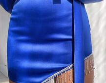 Атласний комплект, декорований бахромою зі страз Атласний комплект, декорований бахромою зі страз | PUSHKA SHOP