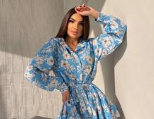 Сукня міні на гудзиках,декорована мереживом  Сукня міні на гудзиках,декорована мереживом  | PUSHKA SHOP