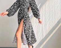 Улюблена сукня-міді зі шнурівкою на спинці та розрізом на ніжці Улюблена сукня-міді зі шнурівкою на спинці та розрізом на ніжці | PUSHKA SHOP