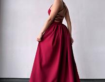 Сукня максі  зі шнурівкою на спинці Сукня максі  зі шнурівкою на спинці | PUSHKA SHOP