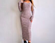 Трикотажна сукня міді  з чашечками  | PUSHKA SHOP