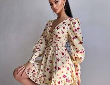 Сукня міні з пишною спідницею та драпіруванням на талії Сукня міні з пишною спідницею та драпіруванням на талії | PUSHKA SHOP