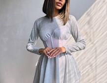 Приталена блискуча сукня з корсетною вставкою та пишною спідницею-сонцем | PUSHKA SHOP