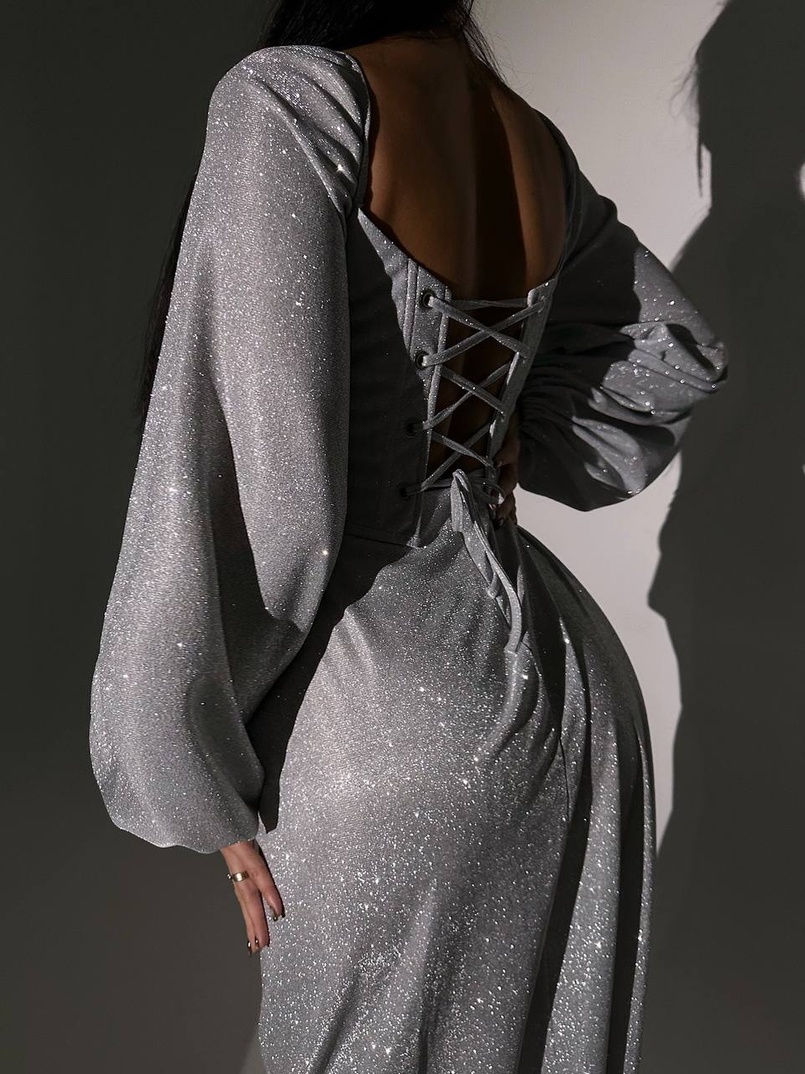 Сяючий комплект: корсет + спідниця  максі з драпіруванням Сяючий комплект: корсет + спідниця  максі з драпіруванням | PUSHKA SHOP