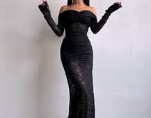 Мереживна сукня максі з драпіруванням Мереживна сукня максі з драпіруванням | PUSHKA SHOP