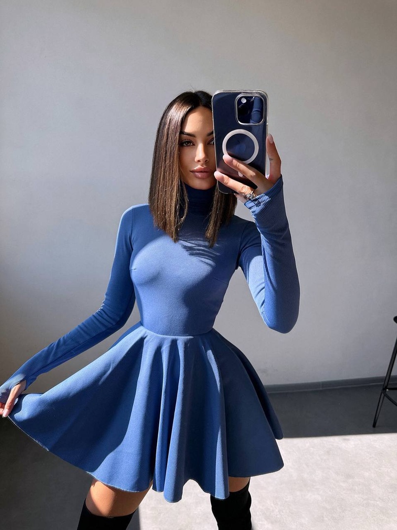 Сукня міні зі спідницею-сонцем  Сукня міні зі спідницею-сонцем  | PUSHKA SHOP