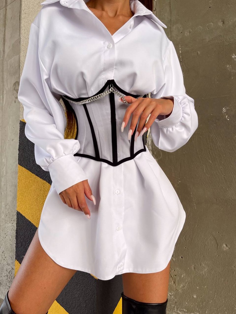 Приталена сорочка + корсет  Приталена сорочка + корсет  | PUSHKA SHOP