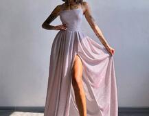 Сяюча сукня максі  зі шнурівкою на спинці Сяюча сукня максі  зі шнурівкою на спинці | PUSHKA SHOP