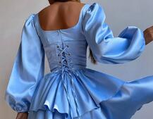 Комплект: сукня з подвійною спідницею + корсет, декорований стразами    Комплект: сукня з подвійною спідницею + корсет, декорований стразами    | PUSHKA SHOP