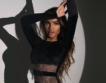 Оксамитова сукня із вставками сітки зі стразами   Оксамитова сукня із вставками сітки зі стразами   | PUSHKA SHOP