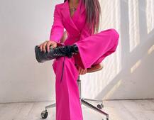 Брючный костюм с широкими штанами  | PUSHKA SHOP