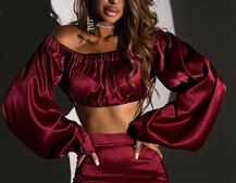 Атласний комплект, декорований стразами Ручна робота, прикраса пришита  Атласний комплект, декорований стразами Ручна робота, прикраса пришита  | PUSHKA SHOP