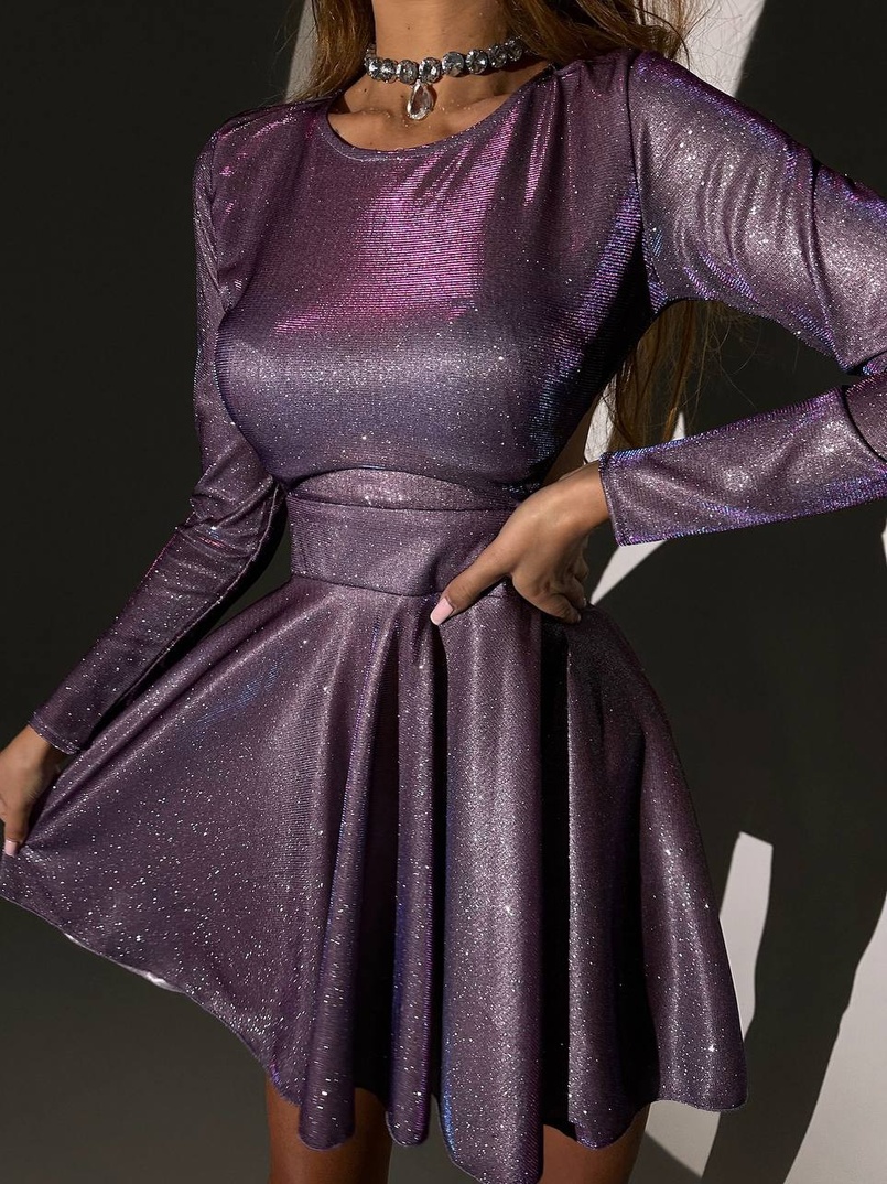 Блискуча сукня з відкритою  спинкою Блискуча сукня з відкритою  спинкою | PUSHKA SHOP