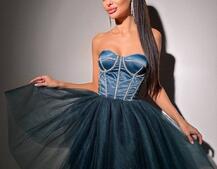 Комплект: корсет, декорований стразами  +  пишна фатинова спідниця Комплект: корсет, декорований стразами  +  пишна фатинова спідниця | PUSHKA SHOP