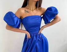 Атласное платье макси с объемными рукавами   Атласное платье макси с объемными рукавами   | PUSHKA SHOP