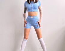 Комплект: топ на ґудзиках + велосипедки Комплект: топ на ґудзиках + велосипедки | PUSHKA SHOP