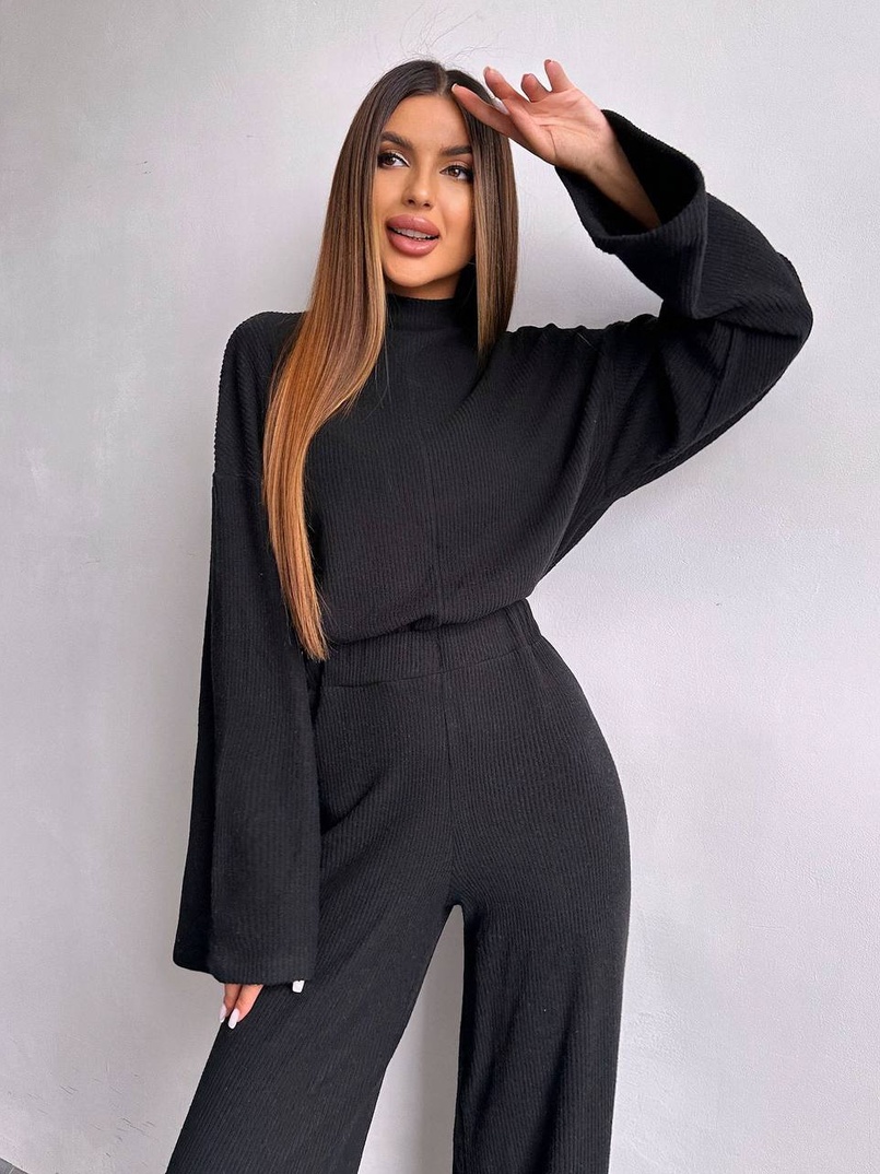 Трикотажний базовий комплект: світшот + штани  Трикотажний базовий комплект: світшот + штани  | PUSHKA SHOP