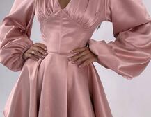 Атласна корсетна сукня  з пишною подвійною спідницею  | PUSHKA SHOP