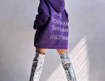 Трендове худі over size із сяючими стразами  | PUSHKA SHOP