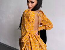 Сукня міні з пишною спідницею та драпіруванням на талії Сукня міні з пишною спідницею та драпіруванням на талії | PUSHKA SHOP