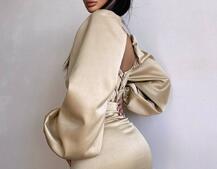 Атласний  комплект: корсет + спідниця декорована бахромою зі страз Атласний  комплект: корсет + спідниця декорована бахромою зі страз | PUSHKA SHOP