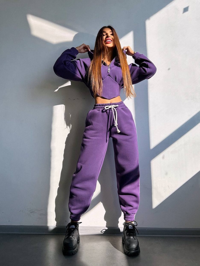 Комплект на флісі : худі з елементами корсету + штани  Комплект на флісі : худі з елементами корсету + штани  | PUSHKA SHOP