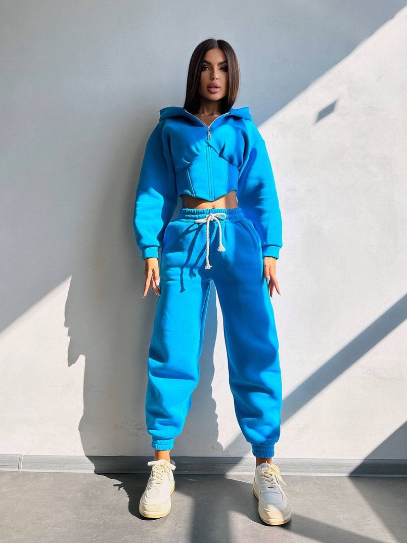 Комплект на флісі : худі з елементами корсету + штани  | PUSHKA SHOP