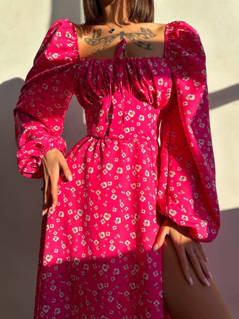 Улюблена сукня-міді зі шнурівкою на талії  Улюблена сукня-міді зі шнурівкою на талії  | PUSHKA SHOP