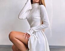 Трикотажна сукня міні із спідницею сонцем     | PUSHKA SHOP