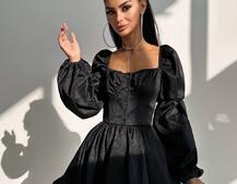 Корсетна сукня  з пишною подвійною спідницею та рюшами  Корсетна сукня  з пишною подвійною спідницею та рюшами  | PUSHKA SHOP