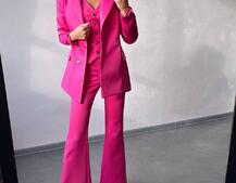 Костюм: піджак на підкладці, штани кльош+ жилет  Костюм: піджак на підкладці, штани кльош+ жилет  | PUSHKA SHOP