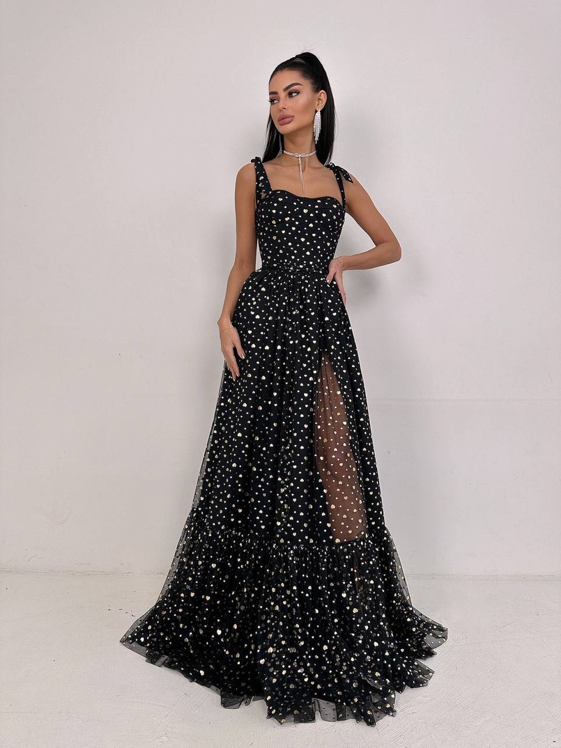 Сукня бюстьє максі з блискучим принтом  | PUSHKA SHOP