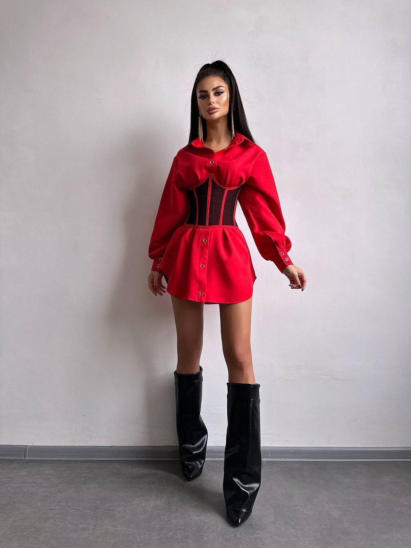 Приталена сорочка + корсет  | PUSHKA SHOP