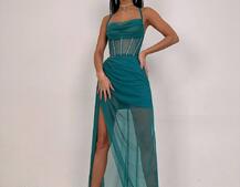 Комплект: корсет декорований стразами + спідниця максі  Комплект: корсет декорований стразами + спідниця максі  | PUSHKA SHOP