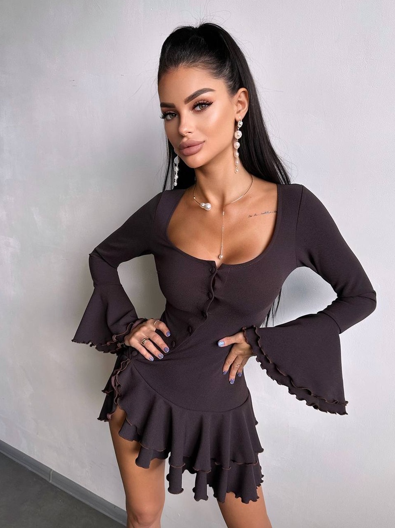 Сукня з з воланами на ґудзиках  Сукня з з воланами на ґудзиках  | PUSHKA SHOP