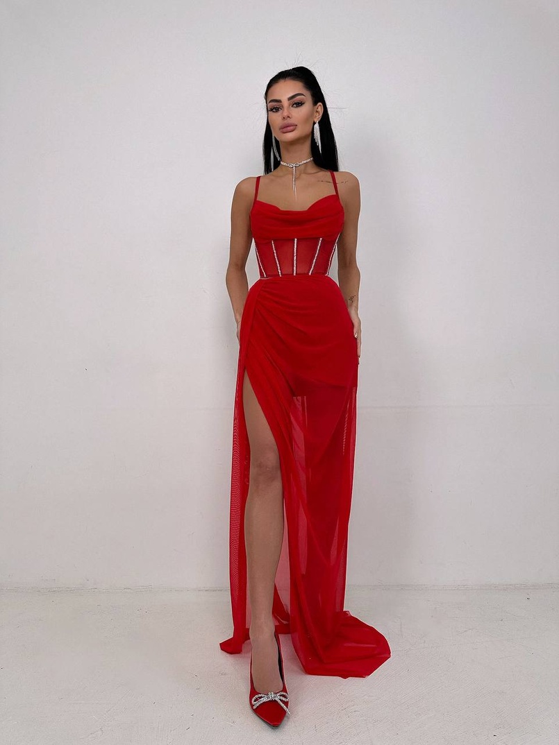 Комплект: корсет декорований стразами + спідниця максі  | PUSHKA SHOP