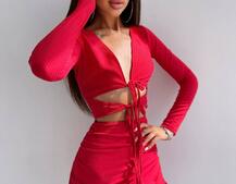 Трикотажна сукня з присбореною спідницею Трикотажна сукня з присбореною спідницею | PUSHKA SHOP