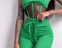 Трикотажный комплект: корсетный топ на косточках + леггинсы Трикотажный комплект: корсетный топ на косточках + леггинсы | PUSHKA SHOP