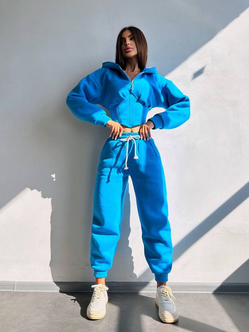 Комплект на флісі : худі з елементами корсету + штани  | PUSHKA SHOP