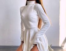 Трикотажна сукня міні із спідницею сонцем     | PUSHKA SHOP