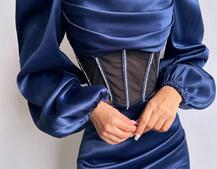 Комплект: корсет, декорований стразами   + спідниця міні з драпіруванням  Комплект: корсет, декорований стразами   + спідниця міні з драпіруванням  | PUSHKA SHOP