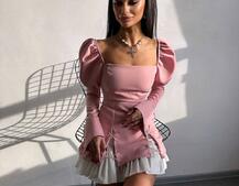 Сукня з об'ємними рукавами + спідниця з воланами | PUSHKA SHOP