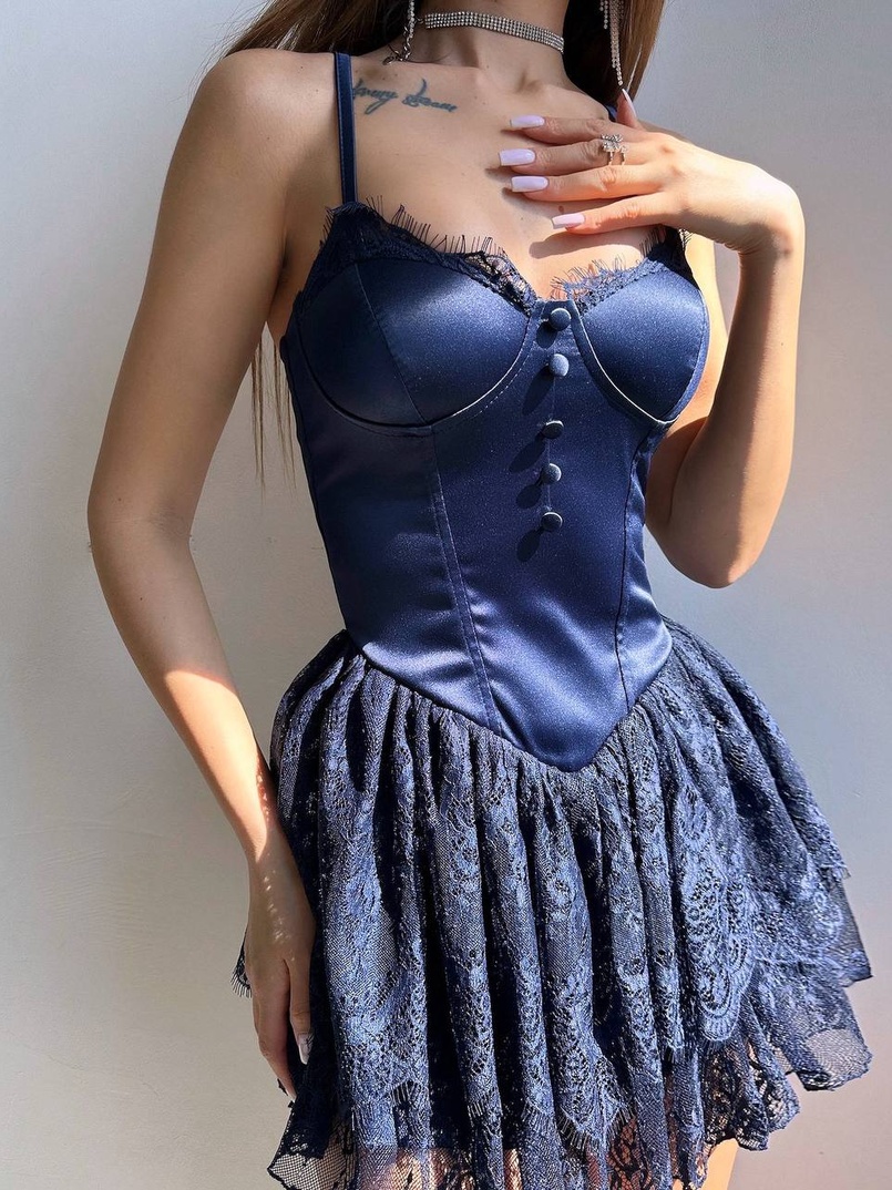 Атласний ромпер бюстьє  | PUSHKA SHOP