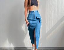 Комплект: джинсова спідниця  + топ з філіжанками  | PUSHKA SHOP