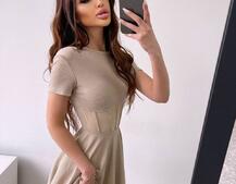 Сукня-міні  з елементами корсету  та спідницею солнцем Сукня-міні  з елементами корсету  та спідницею солнцем | PUSHKA SHOP