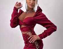 Сукня міні з драпіруванням, декорована стразами  Сукня міні з драпіруванням, декорована стразами  | PUSHKA SHOP