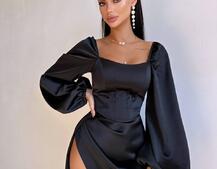 Атласний комплект: корсет + спідниця  максі з драпіруванням | PUSHKA SHOP