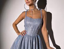 Блискуча корсетна сукня з пишною подвійною спідницею Блискуча корсетна сукня з пишною подвійною спідницею | PUSHKA SHOP